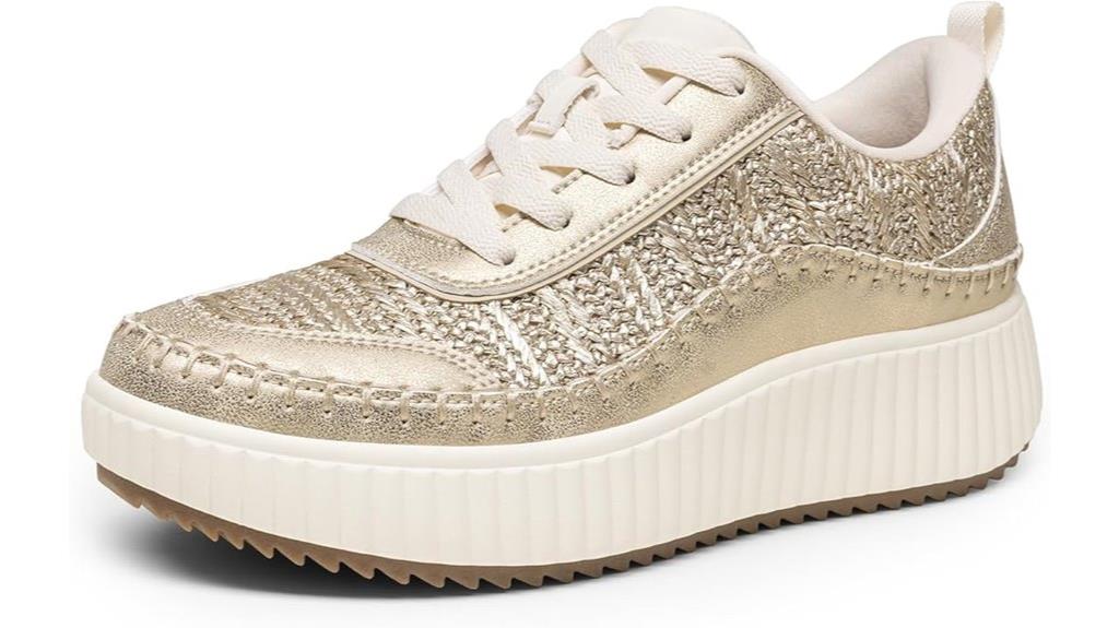 chunky tweed platform sneakers