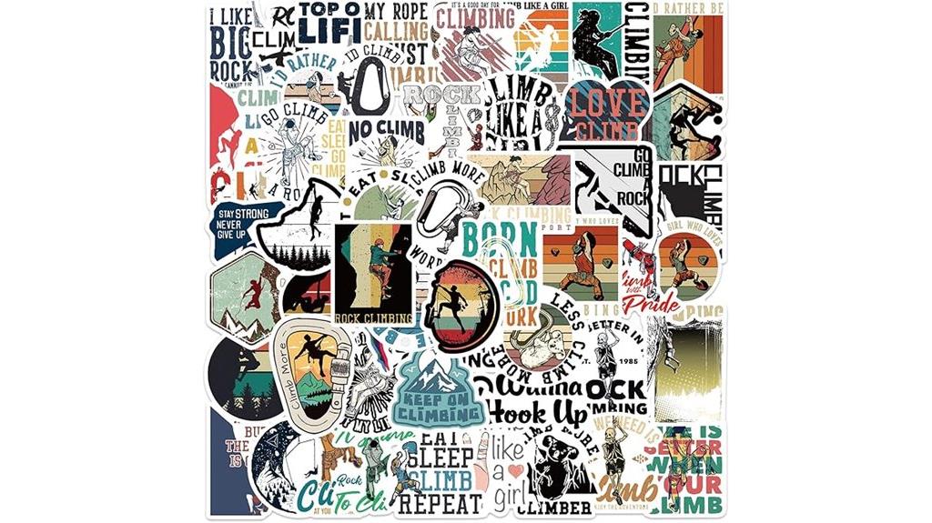 climbing stickers for items