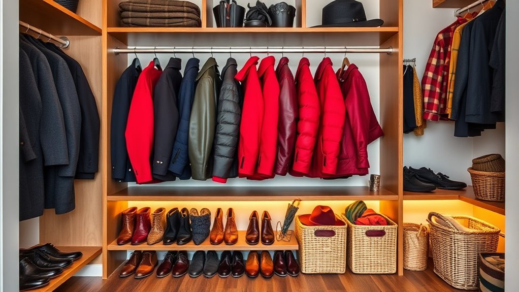 coats shoes accessories storage