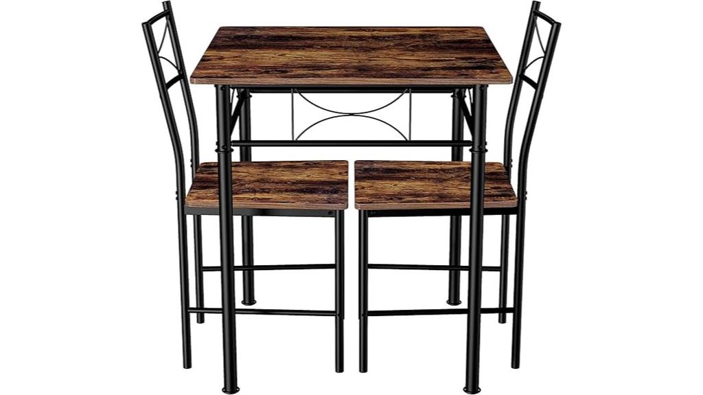 compact iron dining set