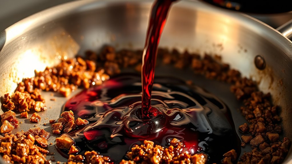 deglaze scrape simmer flavor