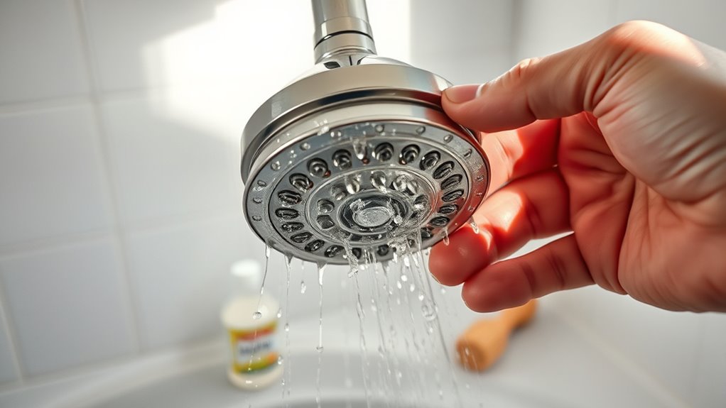 descale showerhead to restore