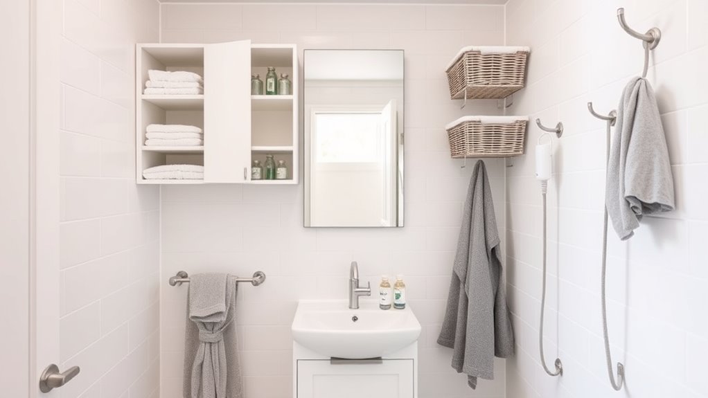 efficient small bathroom storage
