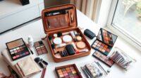 efficient travel makeup packing