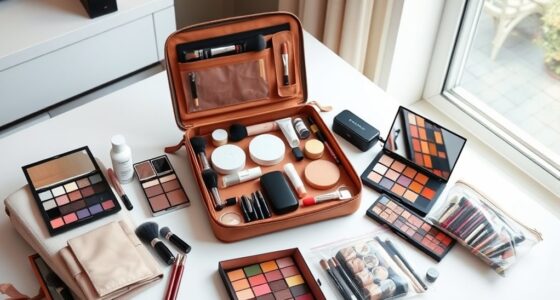 efficient travel makeup packing