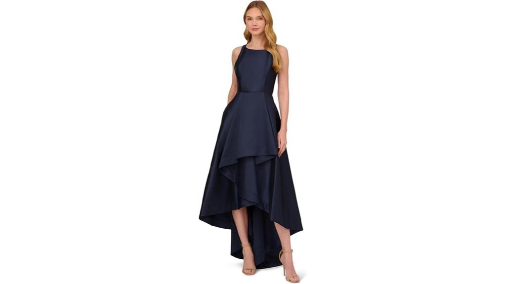 elegant mikado high low dress