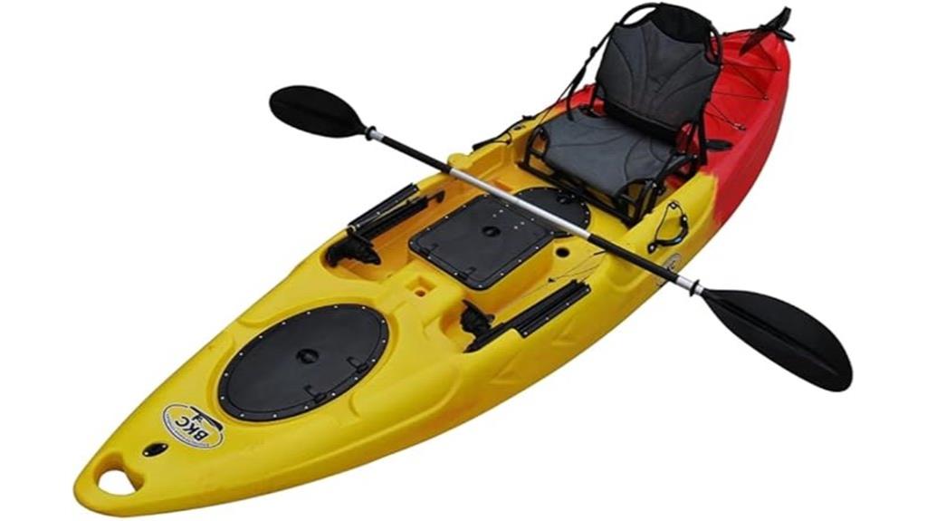 fishing kayak with paddles