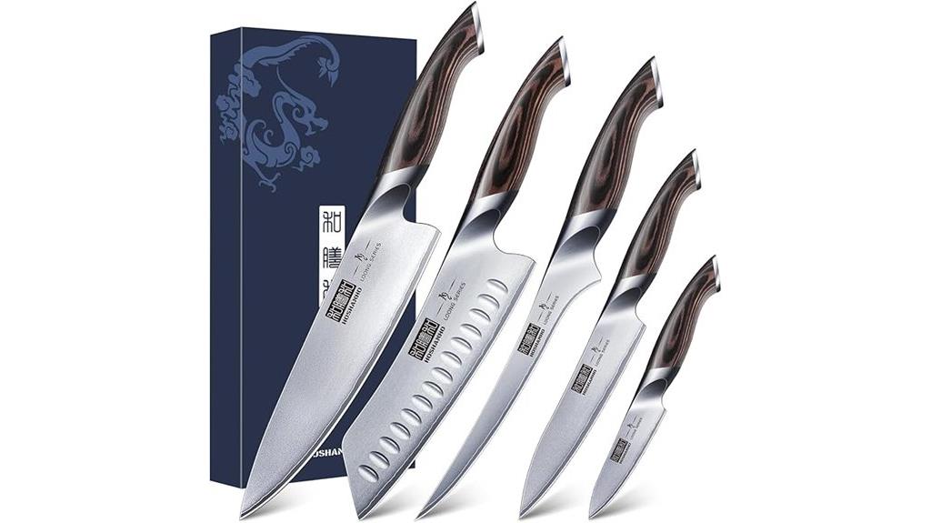 five piece japanese knife set