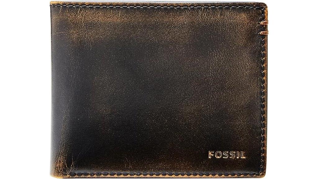 fossil men s leather wallet