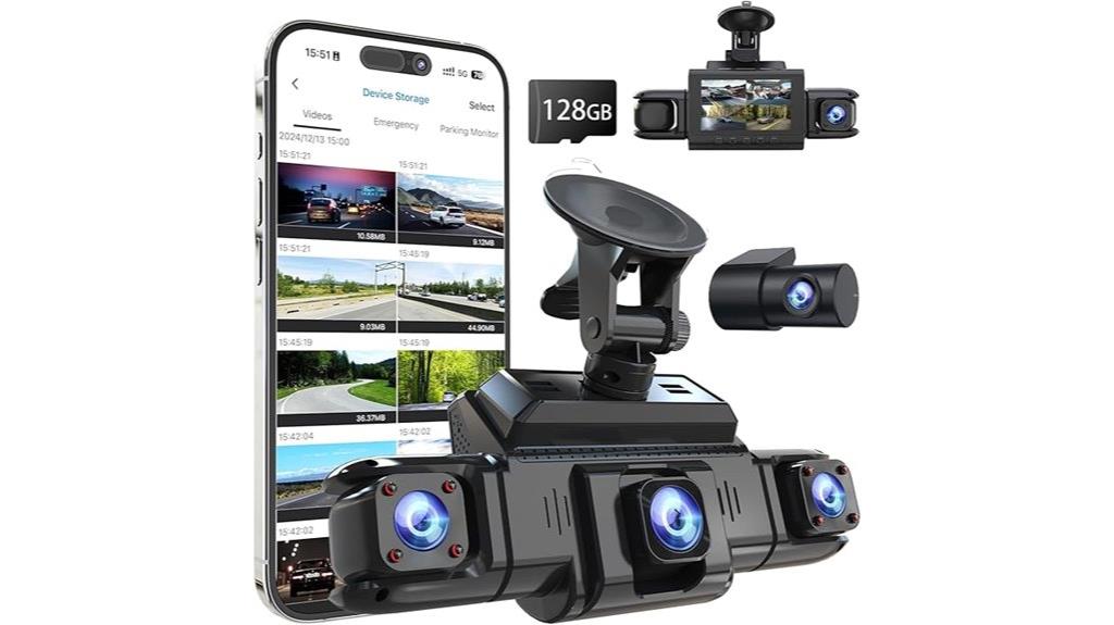 four camera dash cam with gps