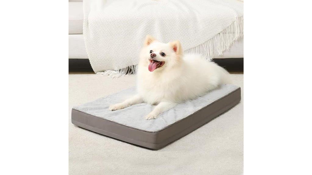gray orthopedic dog bed