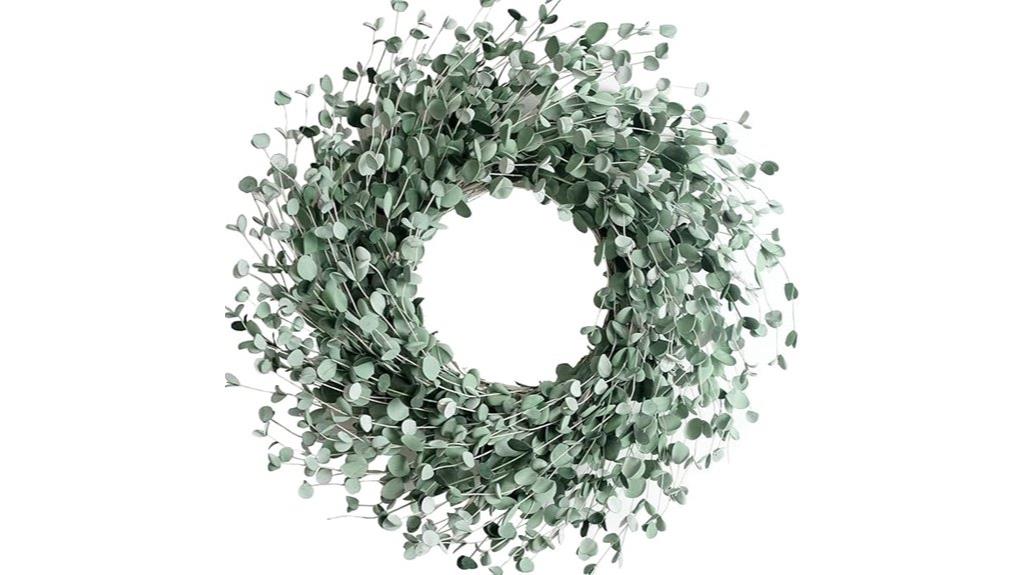 green boxwood door wreath