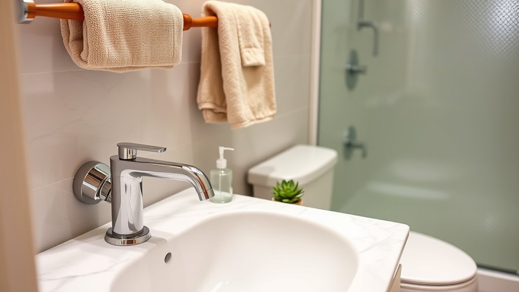 guest bathroom essentials setup