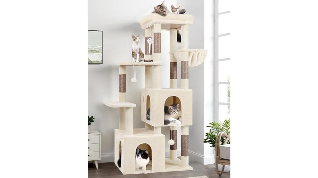 large beige cat tower