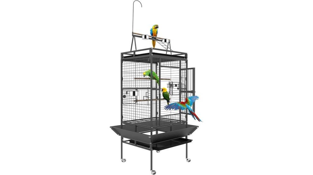 large bird cage with stand