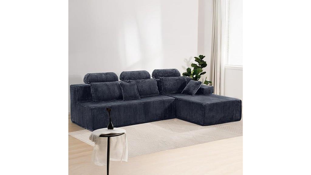 large cloud corduroy sectional