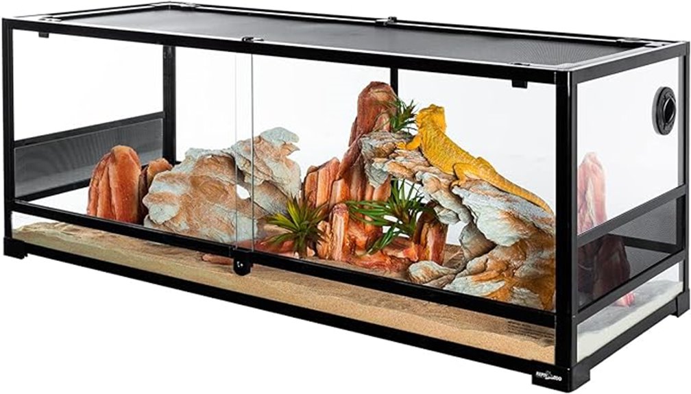 large tempered glass reptile habitat