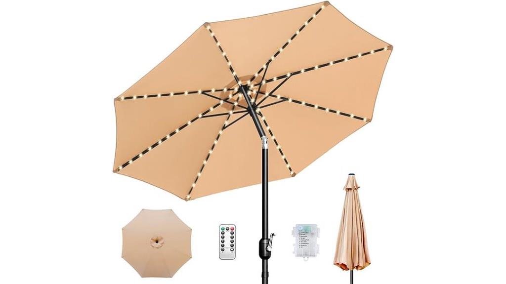 led lit tilt patio umbrella