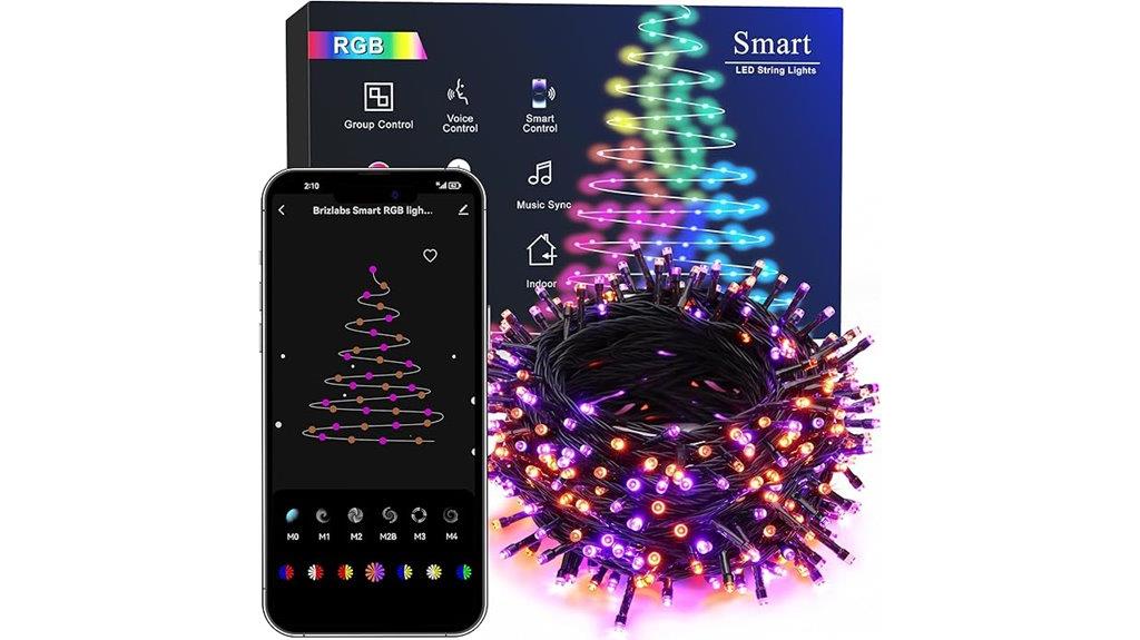long rgb wifi christmas lights