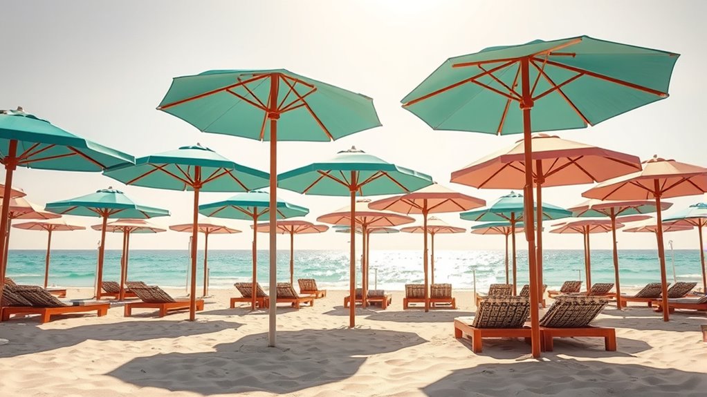 luxury beach umbrella selection