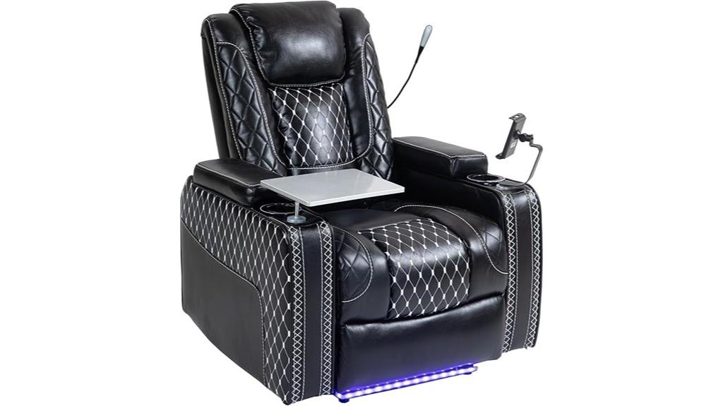 luxury leather recliner with usb
