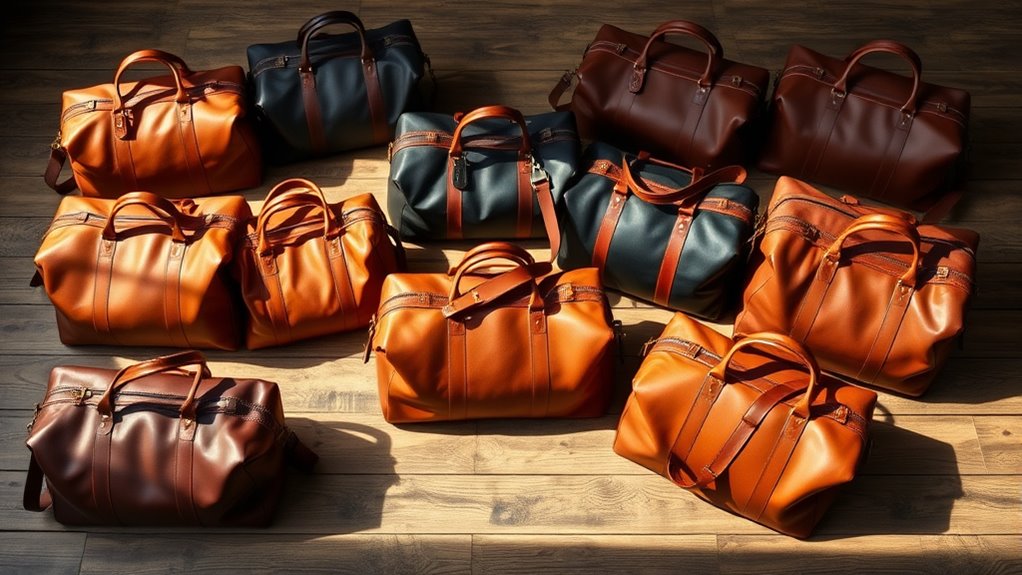 luxury leather weekend bags