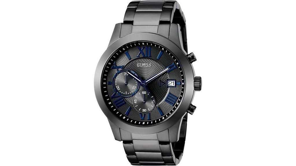 men s gunmetal chronograph bracelet