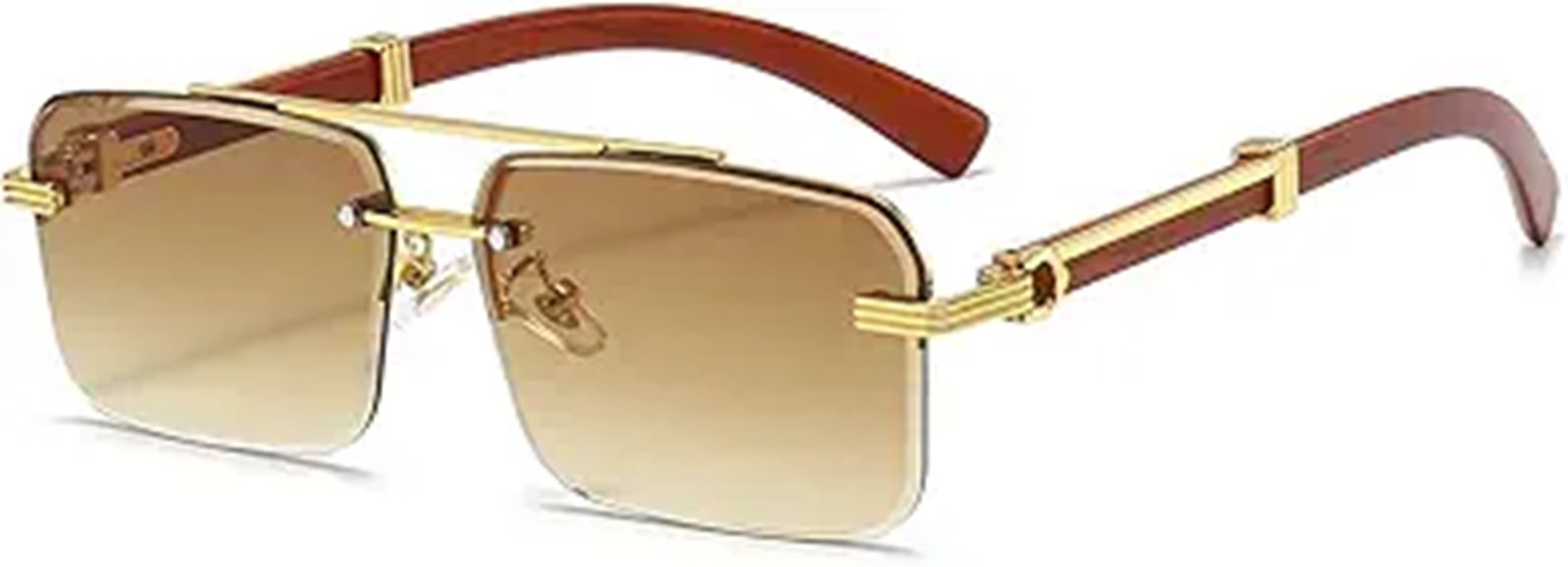 men s rimless rectangular sunglasses