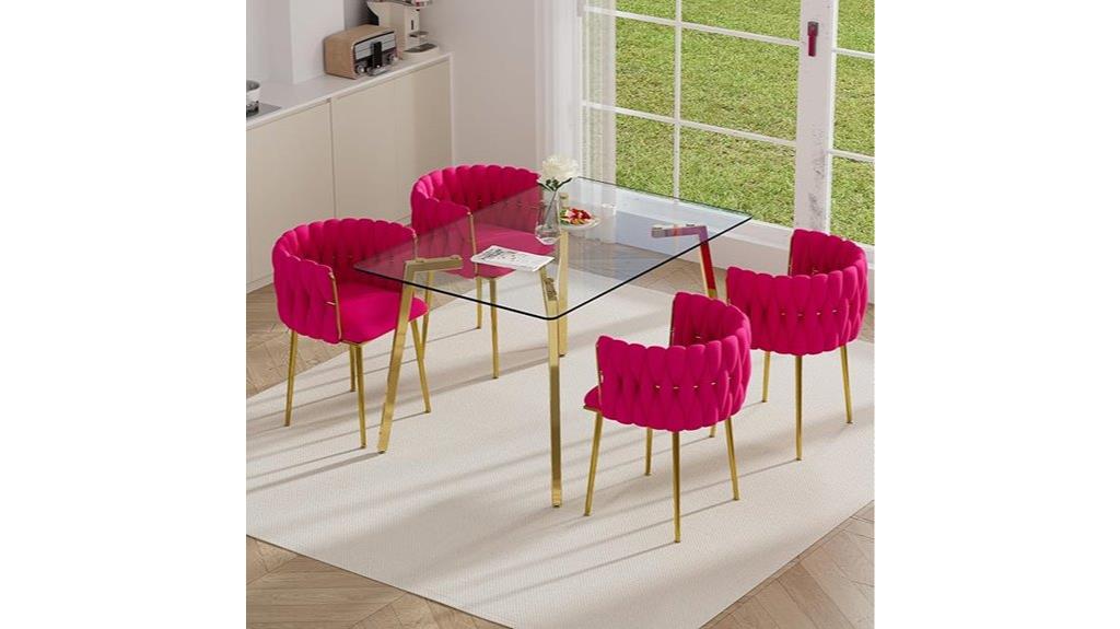 modern gold dining set