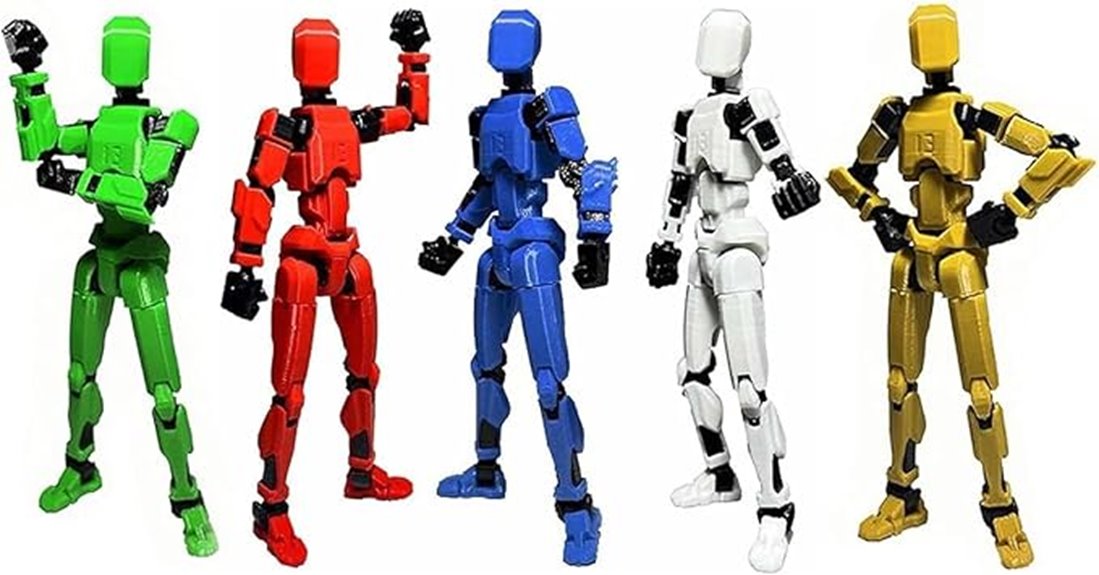 multi colored movable action figures
