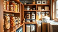 organized pantry storage zones