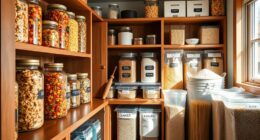 organized pantry storage zones