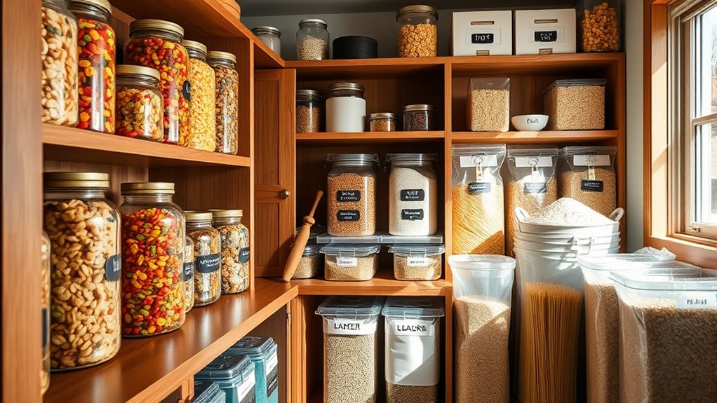 organized pantry storage zones