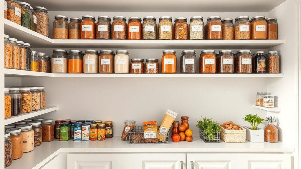 organized pantry with zones