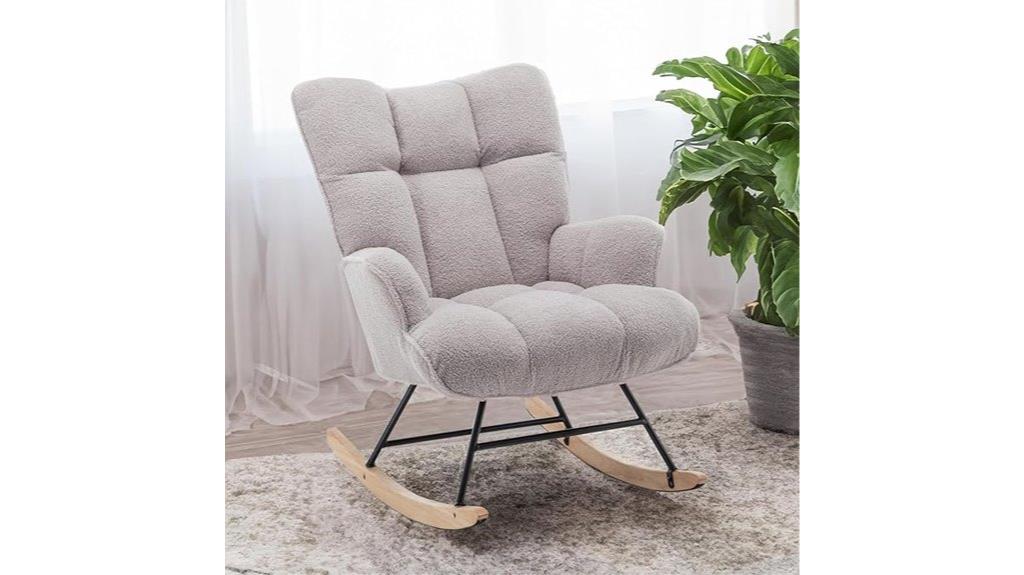 padded high back rocking chair