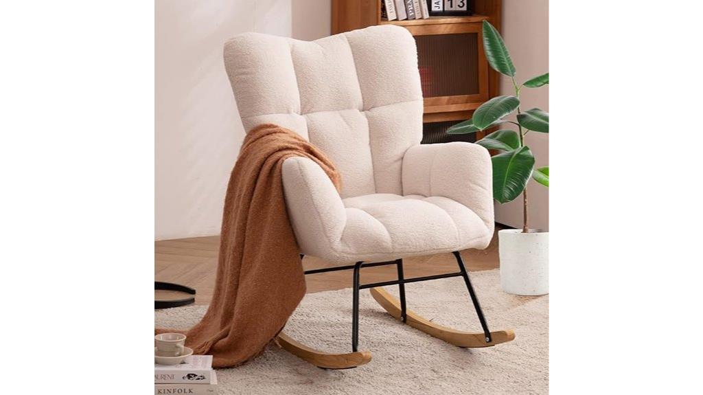 padded high backrest rocking chair