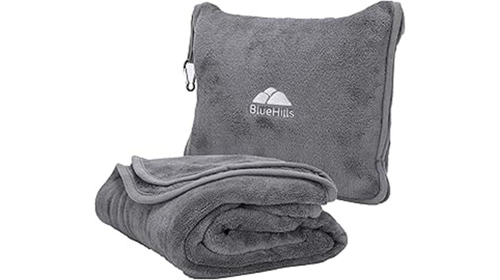 premium travel blanket pillow