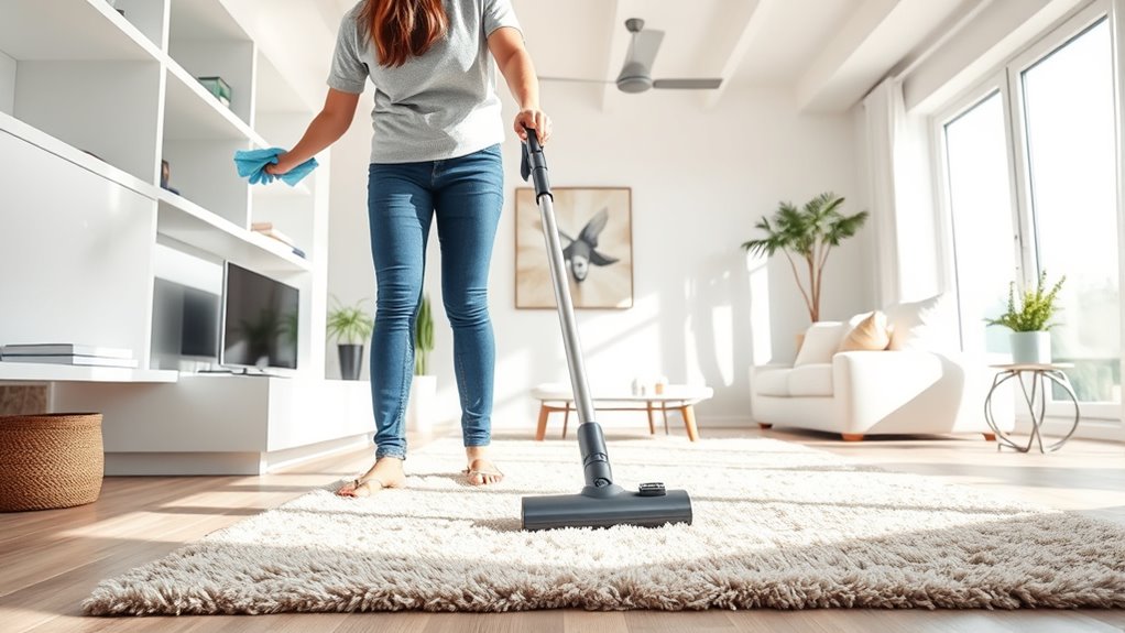 quick home cleaning session