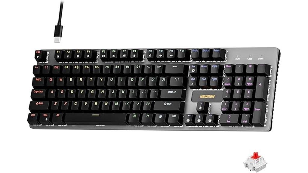 rainbow led hot swap keyboard