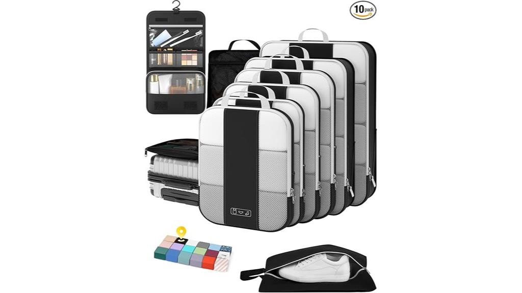set of ten travel cubes