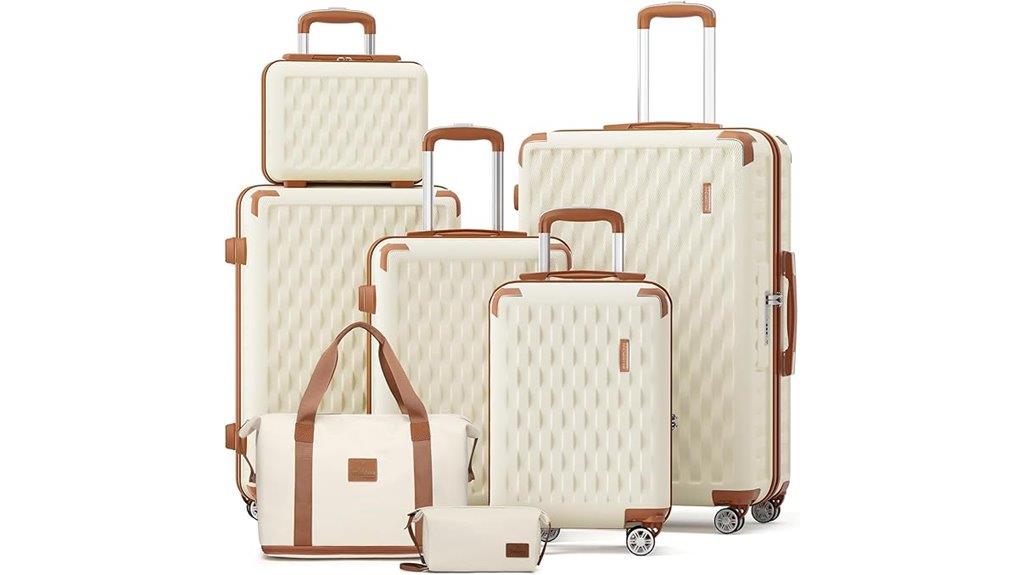 seven piece hard shell luggage