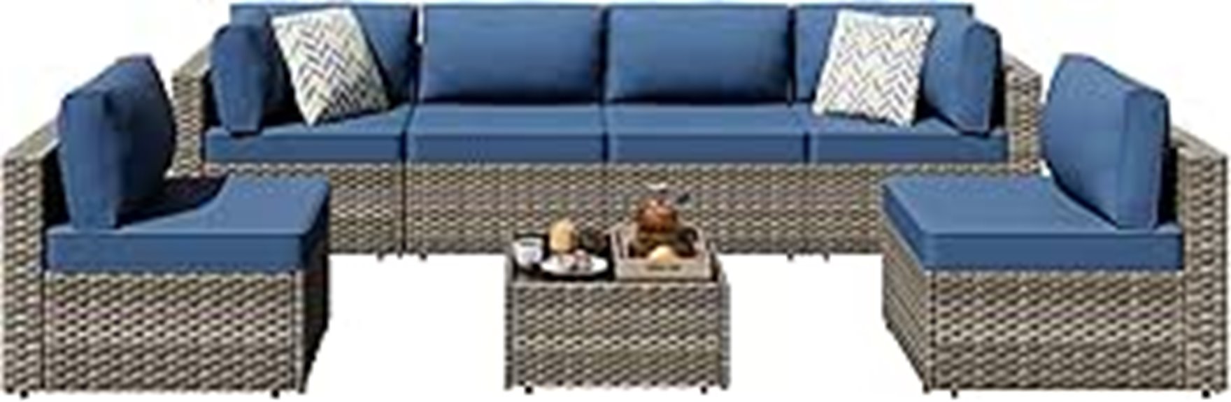 seven piece patio sectional