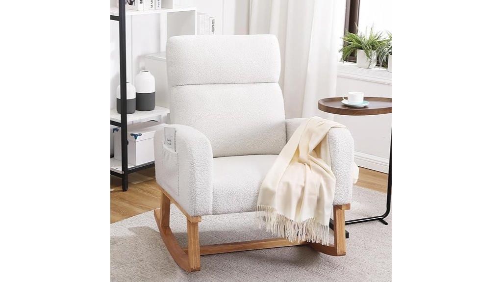 sherpa upholstered nursery rocker