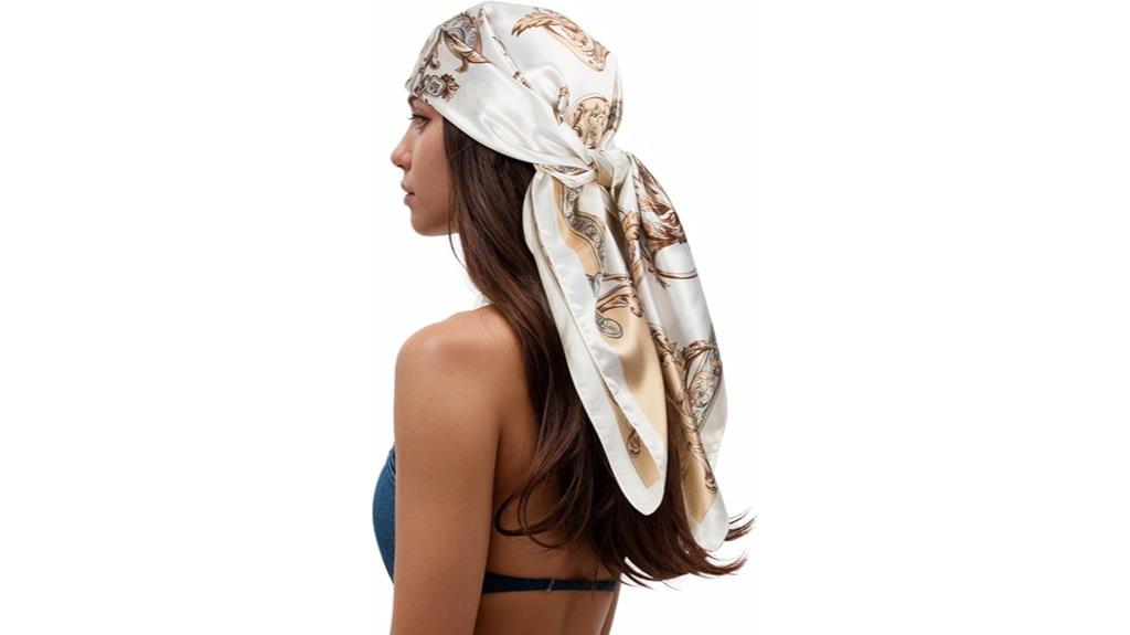 silk feel printed head scarf