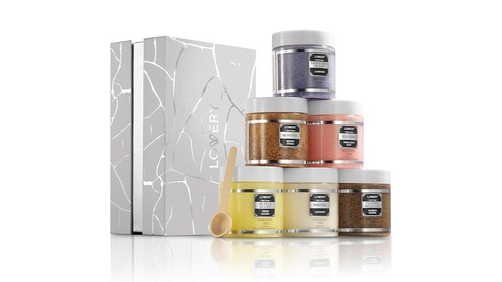 six pack exfoliating scrubs