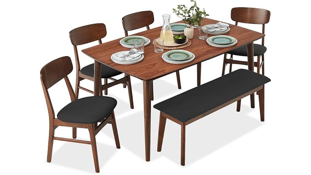 six piece wooden dining set