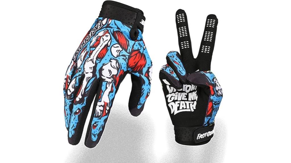 skeleton paw cycling gloves