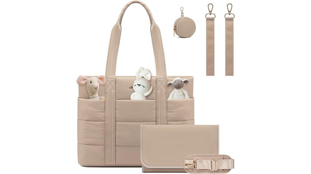stylish diaper tote with pad