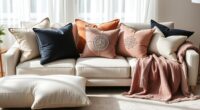 symmetrical decorative pillow setup