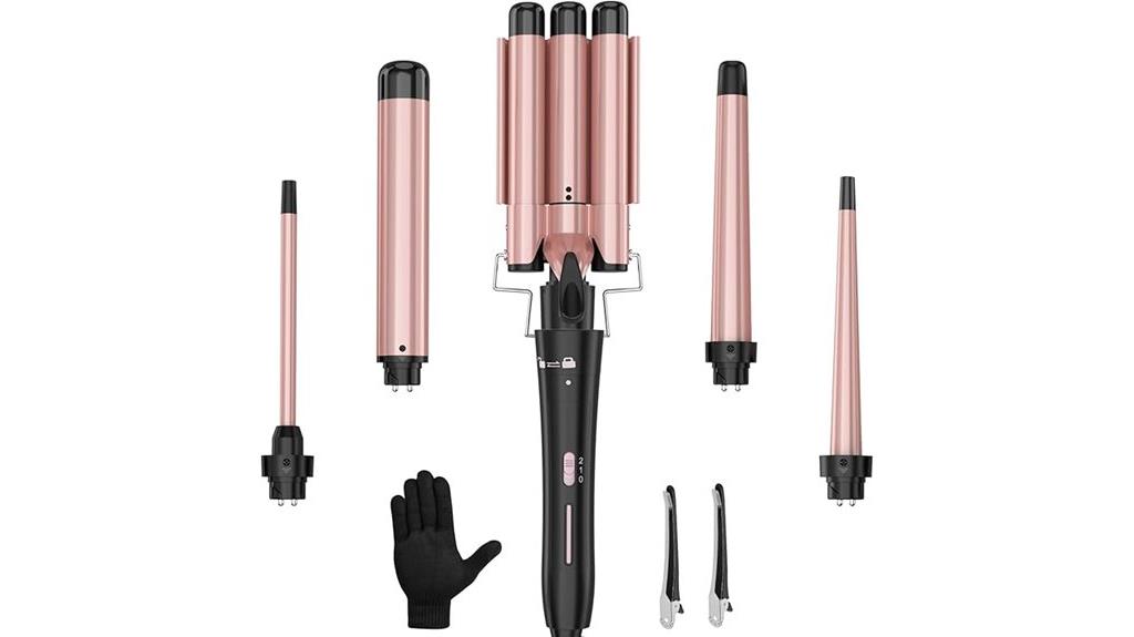 three barrel curling wand set